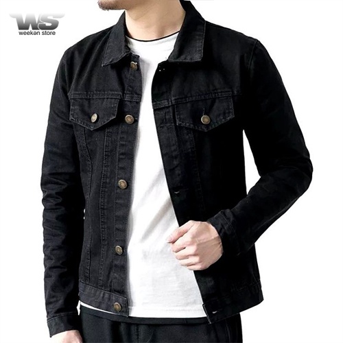 Jaket Jins Pria Distro Premium | Jaket Jeans Pria Denim | jacket jeans Levi Cowok Slimfit Hitam Biob