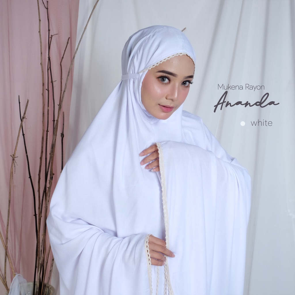 Mukena Mukenah dewasa Travel Traveling Polos jumbo bahan adem katun murah bali premium by MOKENA Rayon Ananda