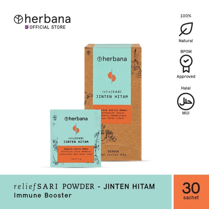 

tradisional-minuman- herbana relief sari powder jinten hitam - isi 30 sachet @4g -minuman-