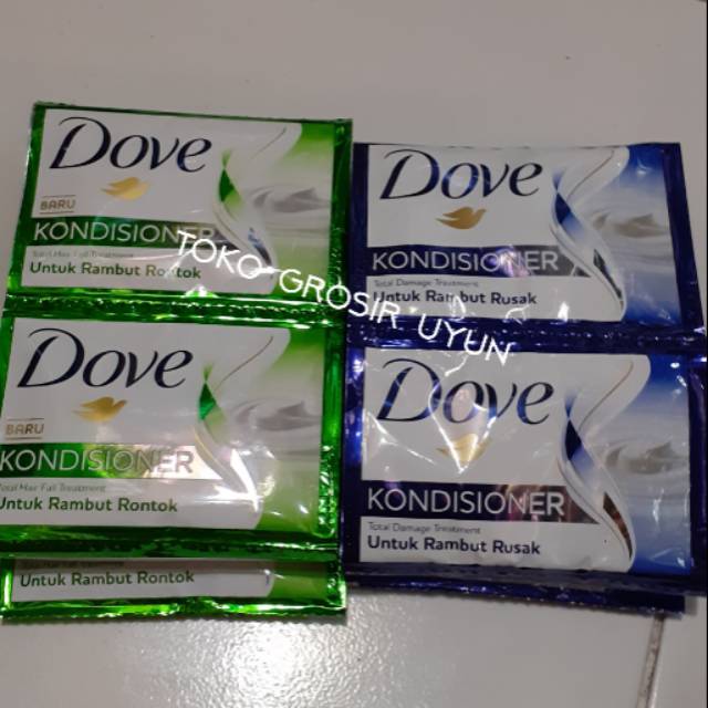 Dove kondisioner hijau dan biru netto 9ml x 12 pcs harga murah harga