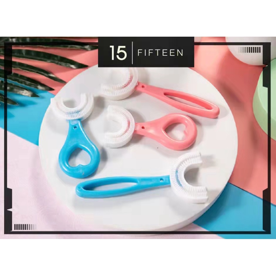 15 SHOP --- Sikat Gigi Anak Bentuk U Bahan Silikon / Tooth Brush Baby Silicon / Training Toothbrush / Sikat Gigi Silikon