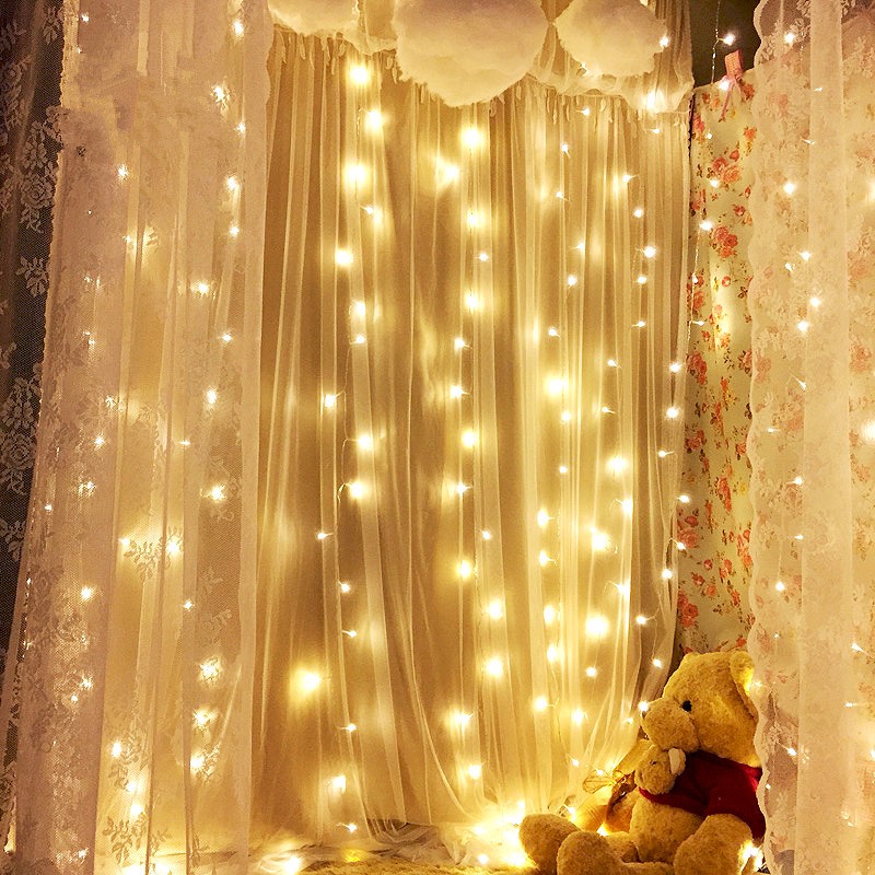 [PROMO!!] Lampu Natal Tirai Panjang  3x3 meter LED Tumblr Light Tirai Waterfall| LED Long Curtain Light