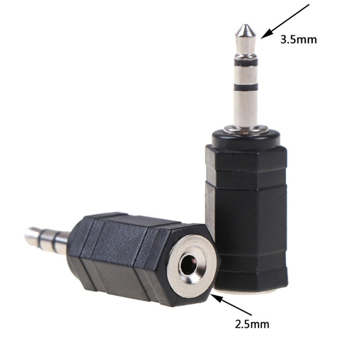 2 pcs Jack Jek Plug AUDIO AUX STEREO TRS 3.5mm Male to 2.5mm Female ADAPTER