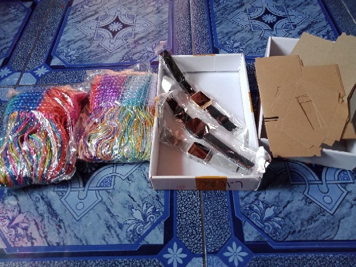 Tirai Benang Gliter Rainbow Murah