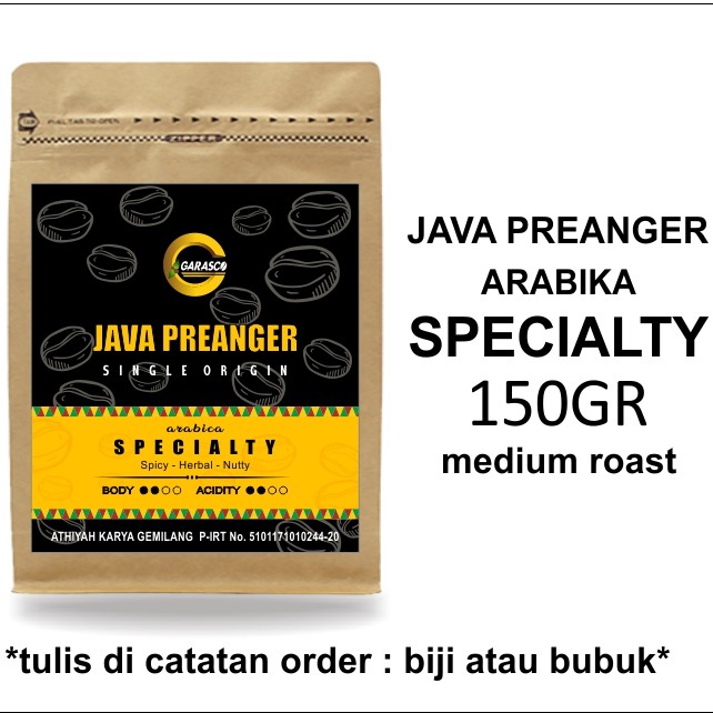 

Kopi Java Preanger Arabica Specialty Biji Bubuk Garasco Coffee