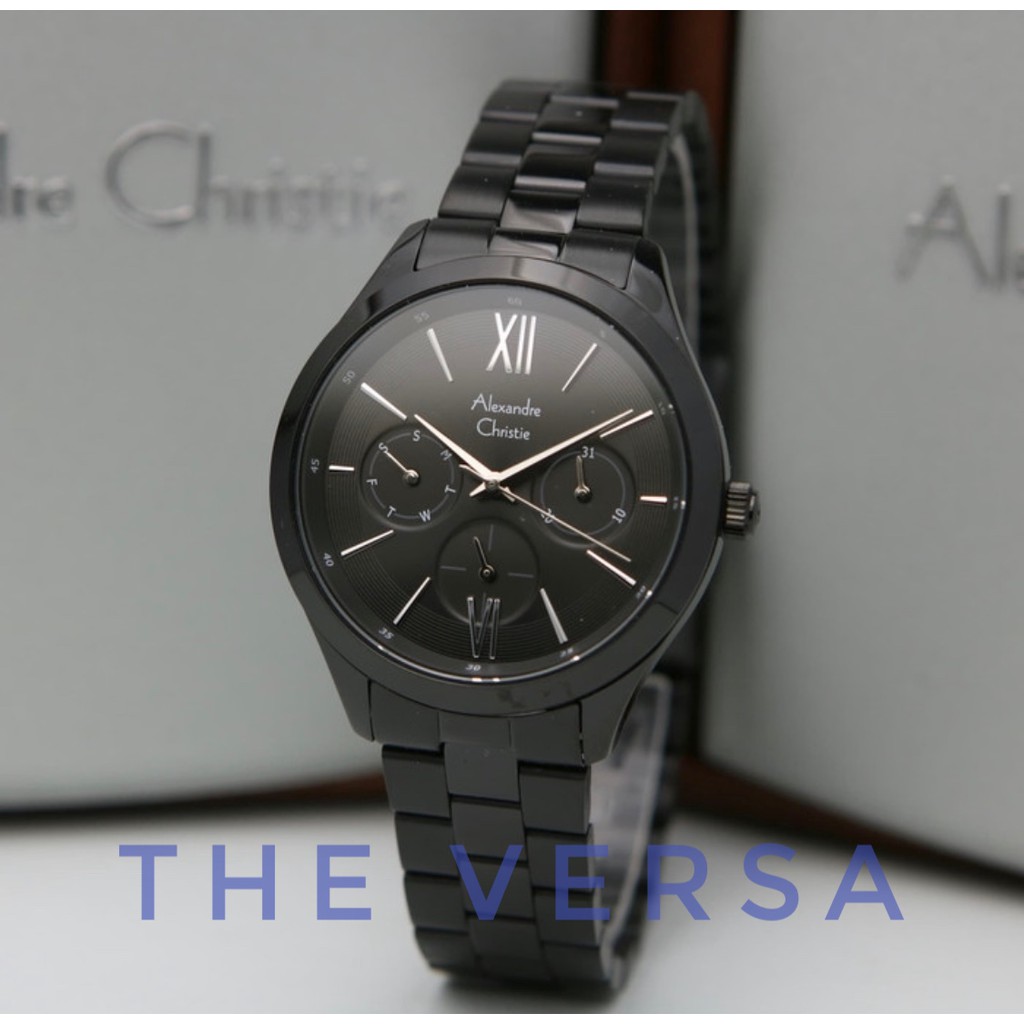 ALEXANDRE CHRISTIE AC 2796 FULL BLACK Jam Wanita Original