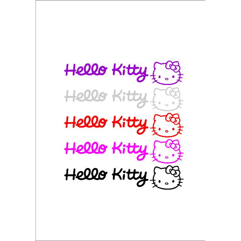 STICKER HELLO KITTY KEPALA DAN TULISAN CUTTING