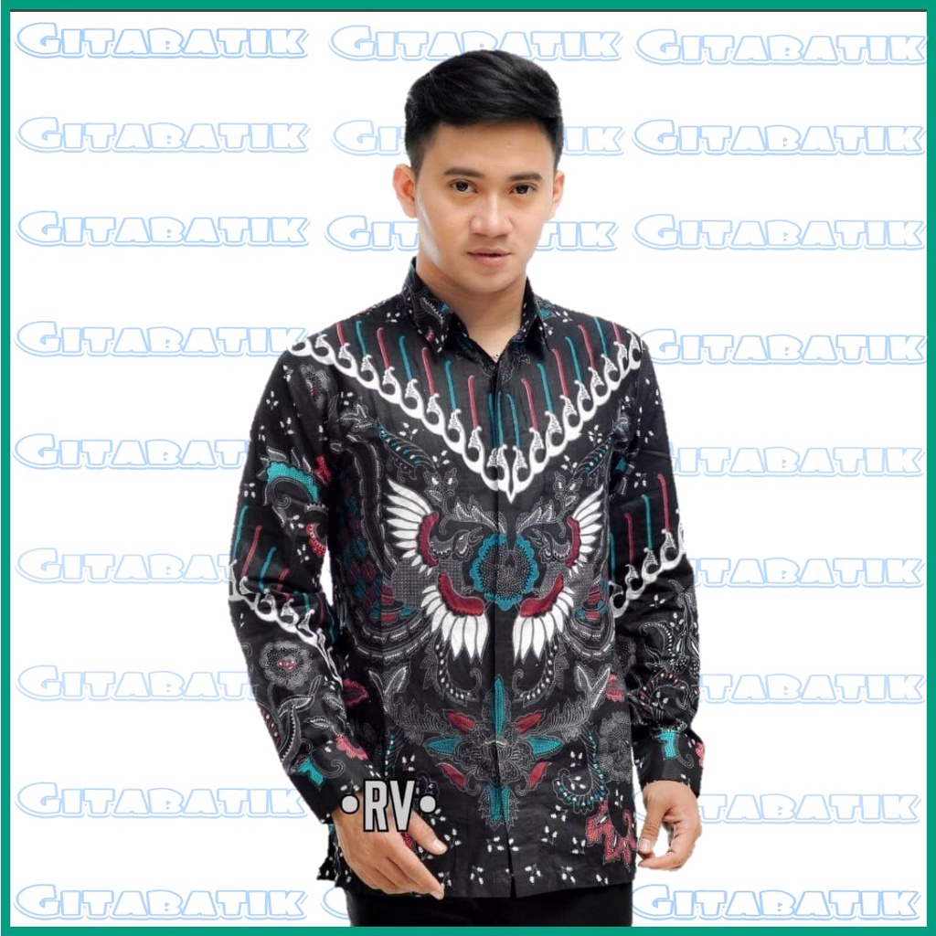 kemeja batik lengan panjang size m l xl xxl xxxl