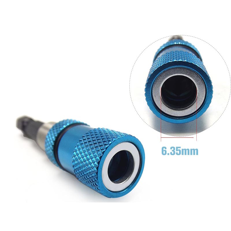 [BEST QUALITY] Chuck Adapter Extender Obeng Hexagon Magnetik Shank 1/4 Inch - Blue