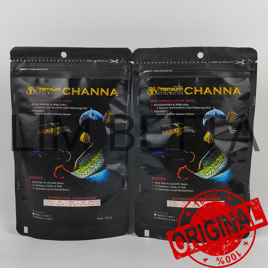 PREMIUM 88 CHANNA 100 GRAM 2MM - PELET IKAN CHANNA