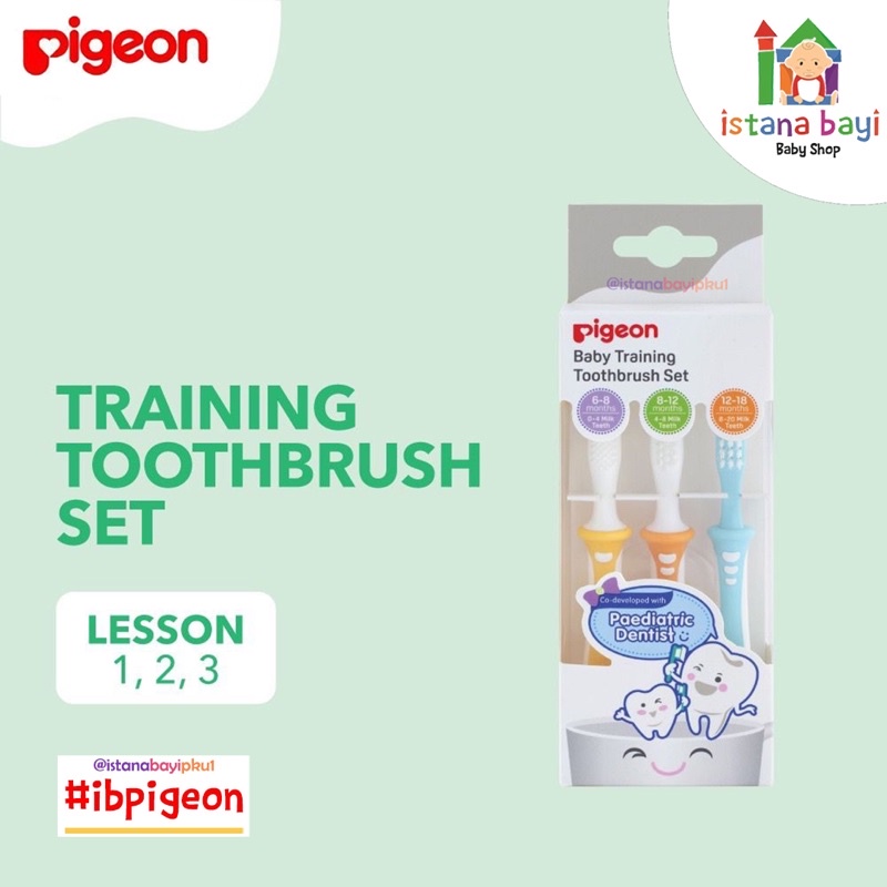 PIGEON Training Toothbrush Set / Paket HEMAT Sikat Gigi Bayi