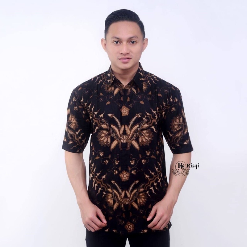 TERBARU Kemeja Batik Pria Lengan Pende MAHKOTA Hem Baju Batik Pria Lengan Panjang M L XL XXL