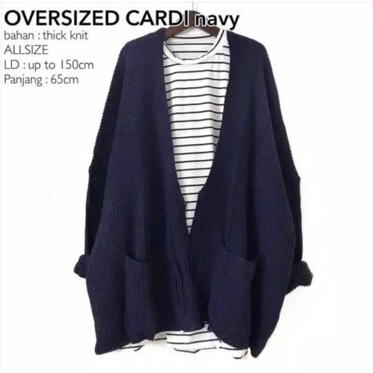 zelline official cardigan rajut loocy oversize pakai saku