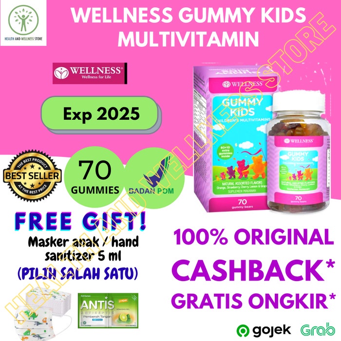 Wellness Gummy Kids 70 Gummy Multivitamin Anak Vitamin Anak Bpom Vit Anak -