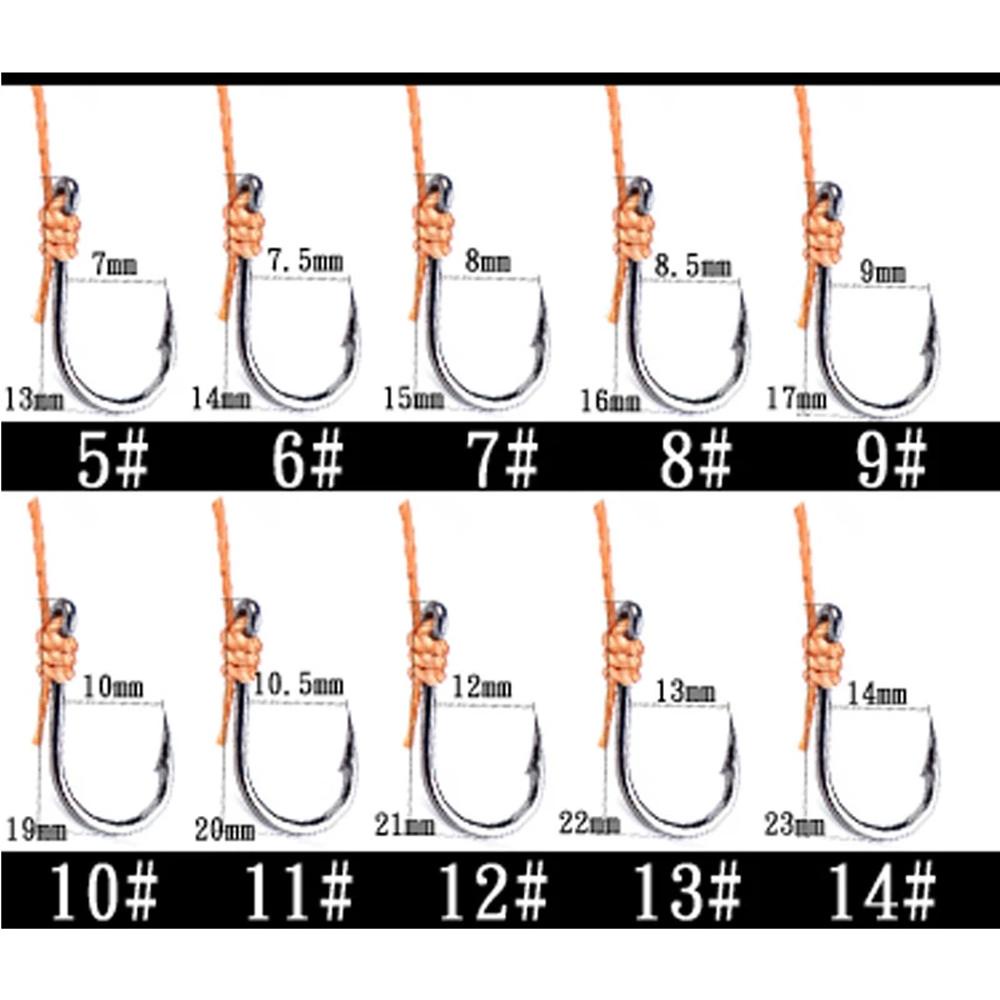 Nickolas1 String Hook Set 5kait Umpan Pancing Kail Kecil5 # -13 # Single Hook Pesca Umpan Fishhooks Putar