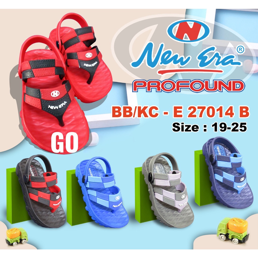 gof NEW ERA KC E 27014 B Sandal Japit Selop Anak Laki Laki Sendal Karet Tali Belakang Original