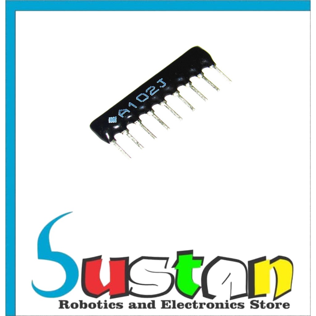 RESISTOR PACK 1K OHM A102J 9P ARRAY R PACK 1K OHM 9PIN A102J 1/8 WATT