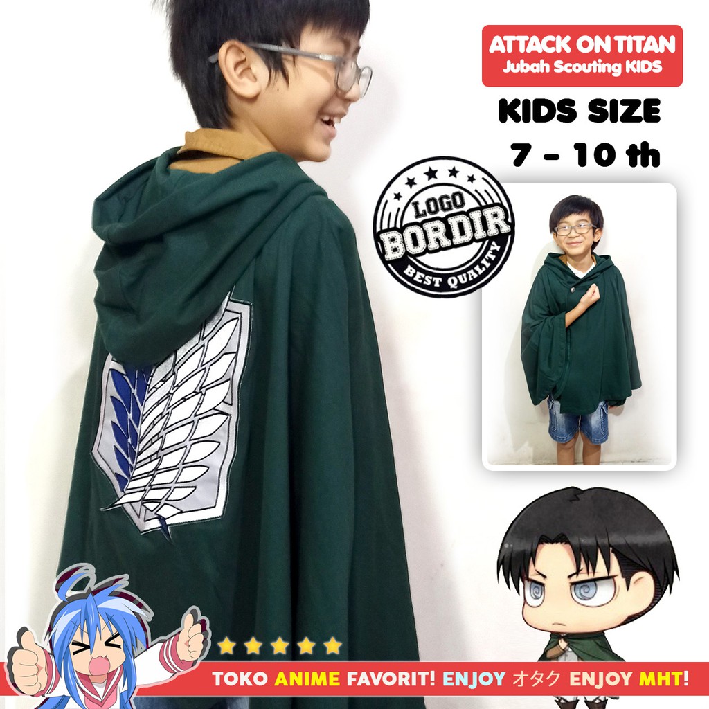 Jubah Attack On Titan Aot Shingeki No Kyojin Snk Scouting Legion Survey Corp Military Premium Bordir Shopee Indonesia