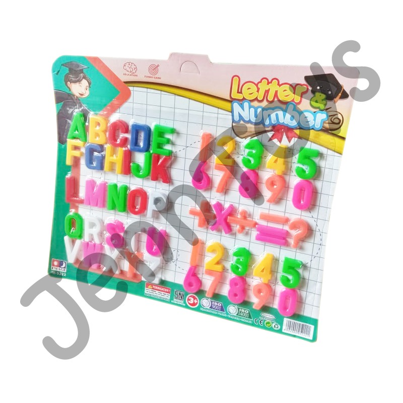 JennToys - Mainan Anak Edukasi Huruf ABC Tempelan Kulkas - Non / Magnet Huruf dan Angka