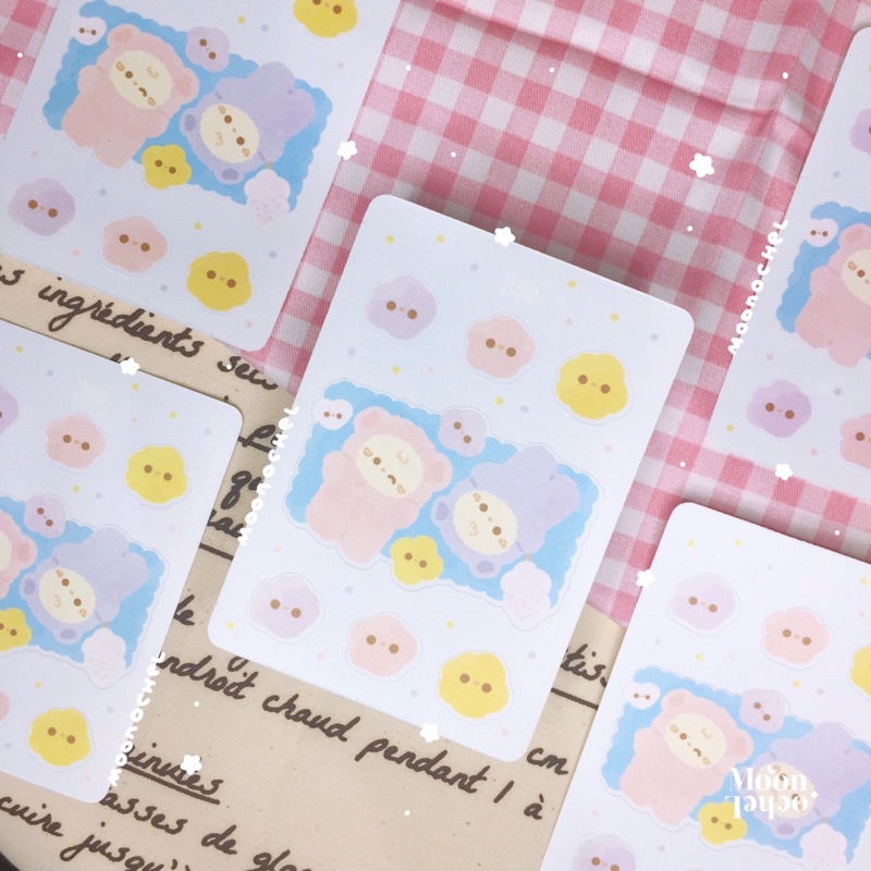 

Cotton Teddy Mini Sticker Sheet - by Moon Ochel