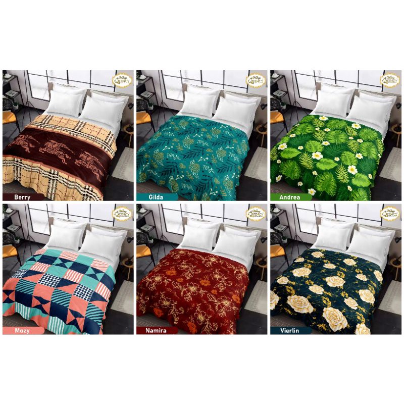 NEW MOTIF!! Selimut Vallery Quincy Jumbo 220x220 cm Original Baru Kualitas Premium By Internal Grup-Lainnya/Random