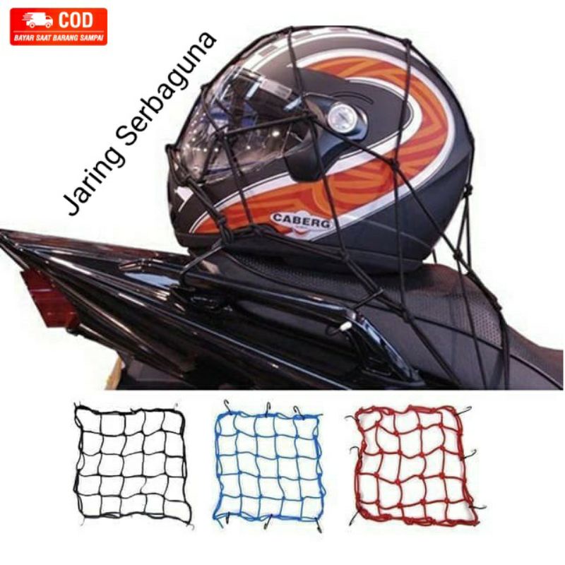 Tali Jaring Serbaguna Pengikat Helm Barang Bagasi Sepeda Motor Helmet Organizer Bicycle