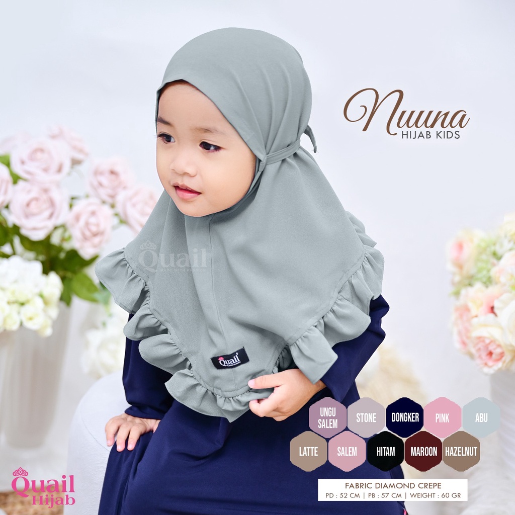 NUNNA KIDS baby anak tali belakang Quail Hijab