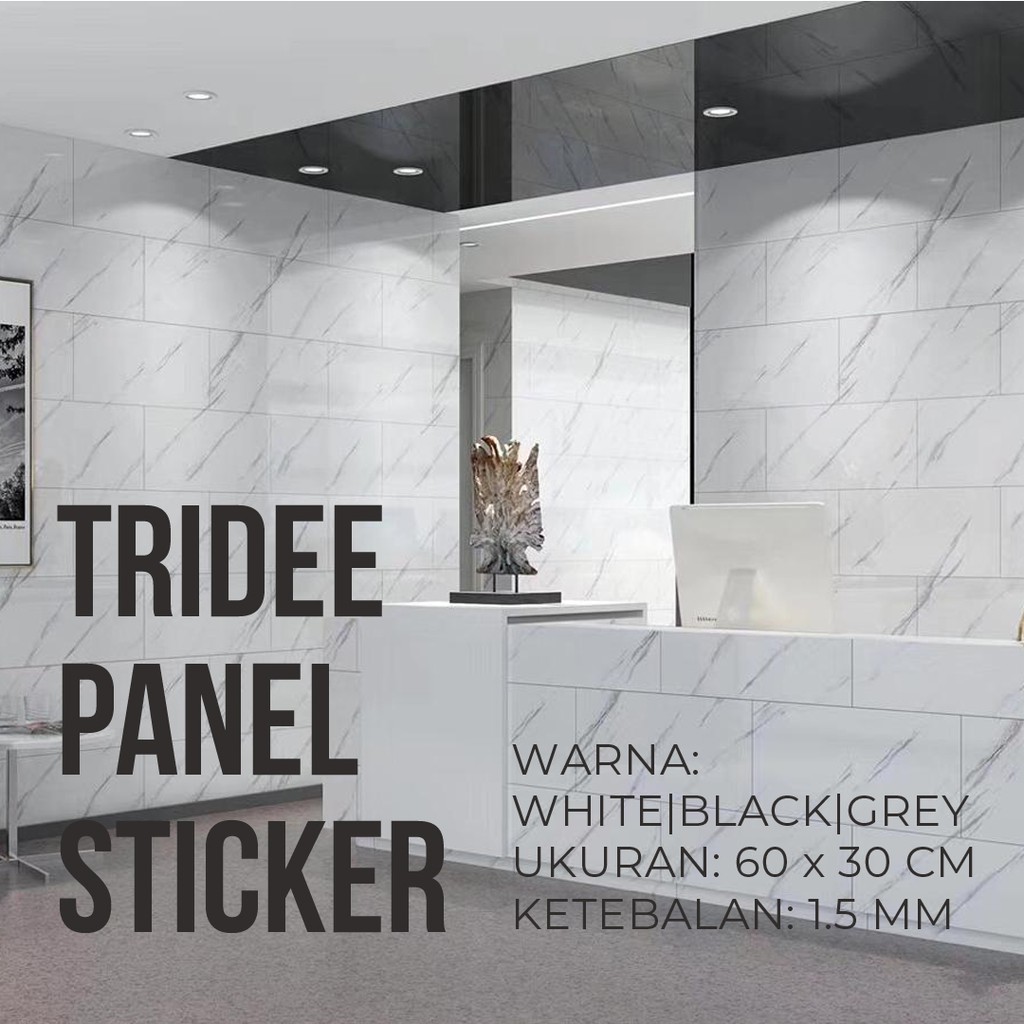 TRIDEE PANEL STICKER MARBLE | MARMER | Wallpaper Stiker Dinding