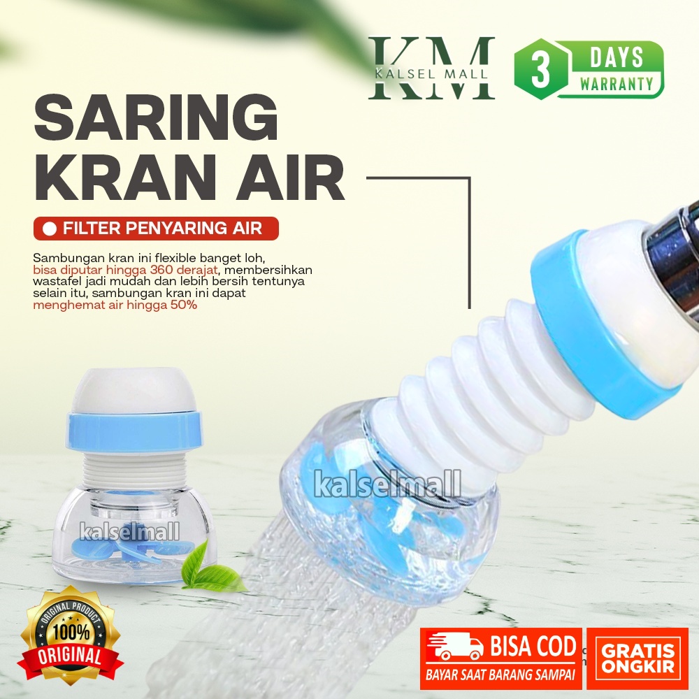 Sambungan Kran Air Wastafel Fleksibel Praktis Elastis Bisa Diputar Aliran Lebih Cepat Filter Penyambung Kepala Keran Anti Splash Filter Saringan Air Wastapel Shower ART26