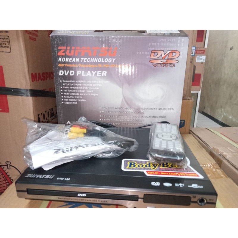 DVD PLAYER ZUMATSU DVD 102 RCA USB GARANSI BODY BESI MURAH ORIGINAL AWET MURAH AWET PEMUTAR CD MP4