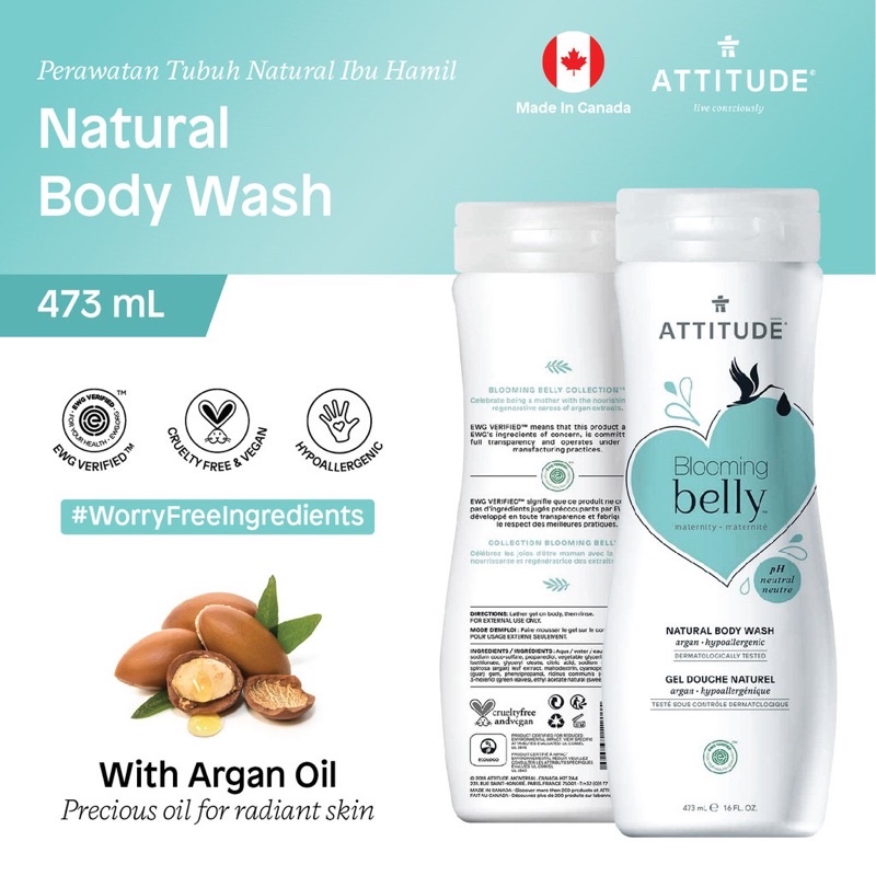 Attitude Blooming Belly - Natural Body Wash