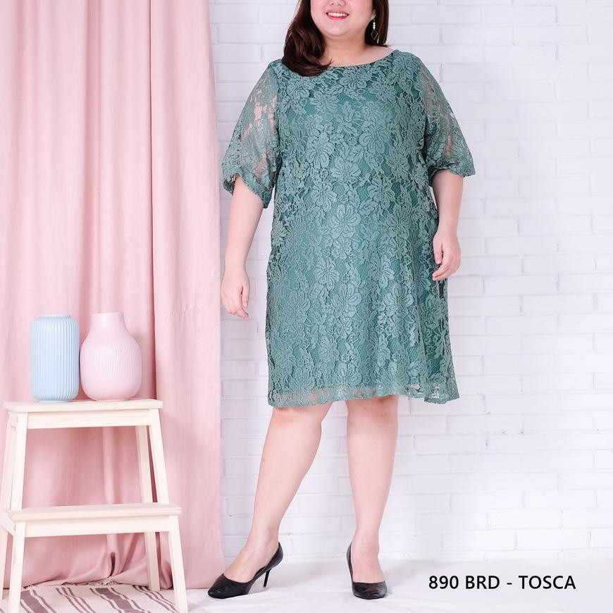 4.4 Promo Brand Hanbai - Dress brokat Jumbo 890 ⚡