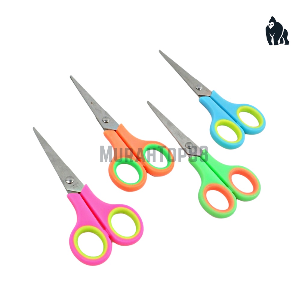 

Gunting Tanggung 5" Inch Warna Warni Gagang Karet / Stainless Steel Scissor Emigo EML-855-TC