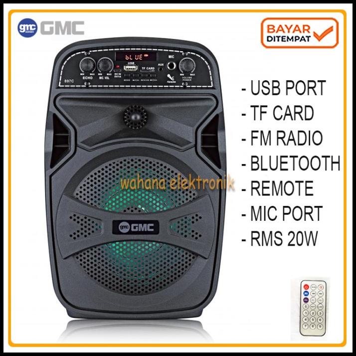 Gmc 897C Speaker Portable/Pengeras Suara 6,5" Bluetooth Karaoke