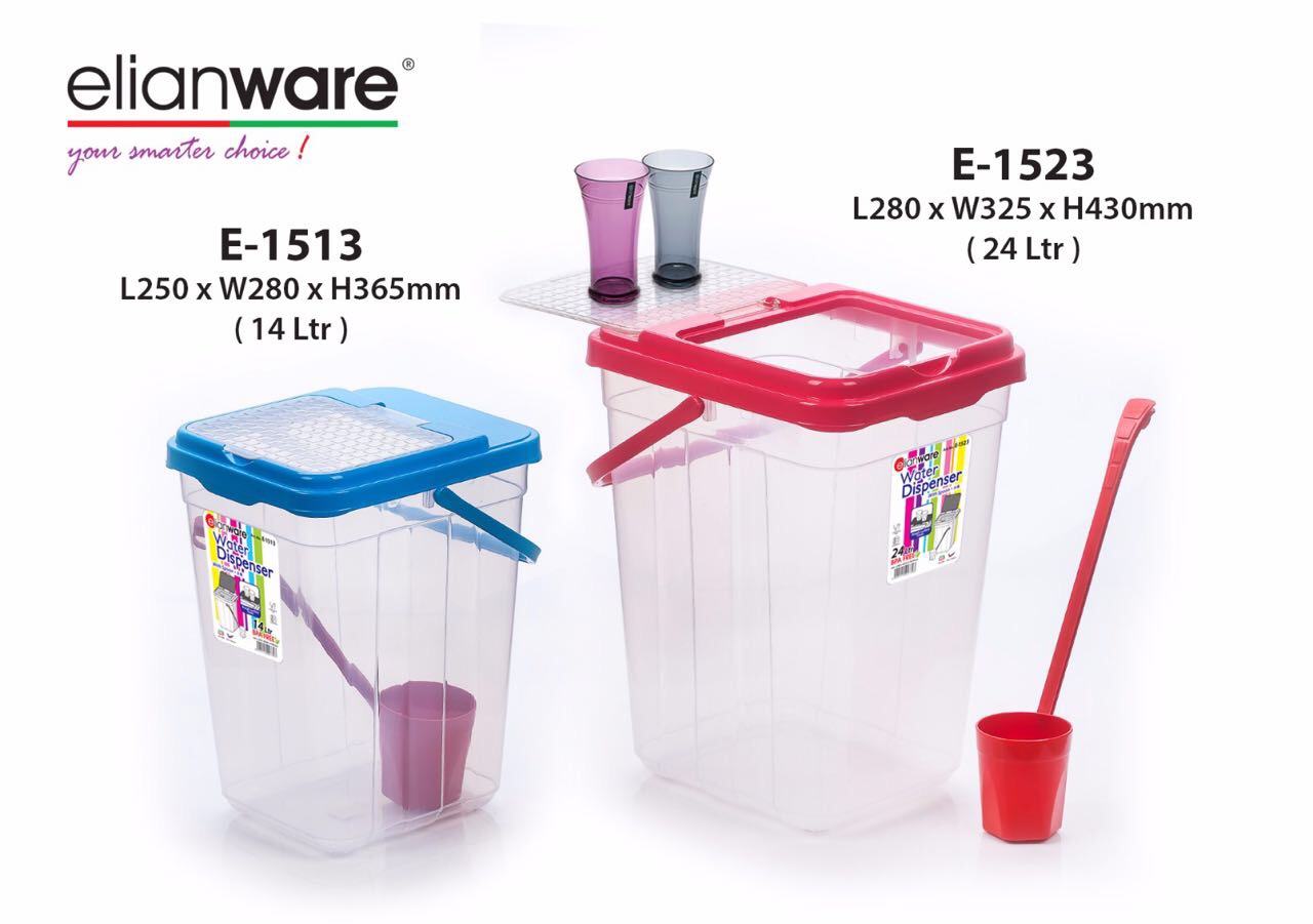 Elianware Water Container with Dipper 14 L BPA Free (FREE Gelas)