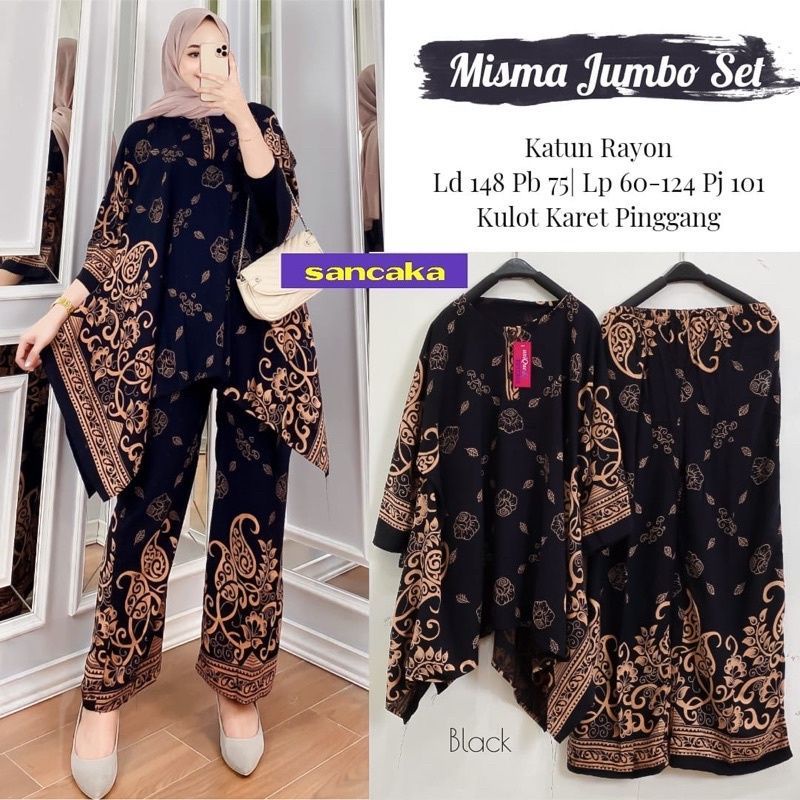 Misma Jumbo Set By Sancaka Setelan Tie Die Rayon Lengan panjang