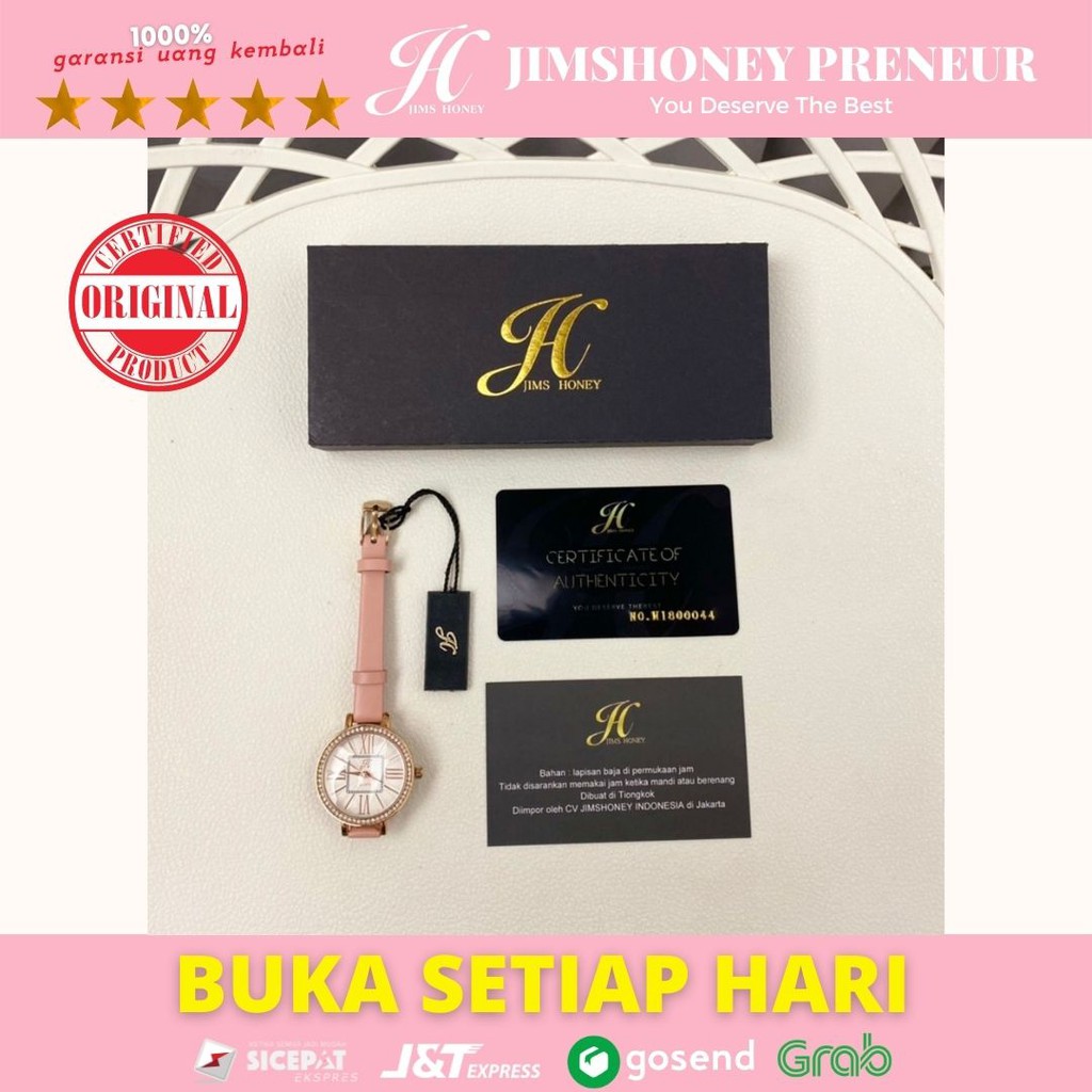 Jam Tangan Wanita Kulit Jims Honey Watch 8089 Arloji Import Original Jims Honey Include Sertifikat dan Box Exclusive