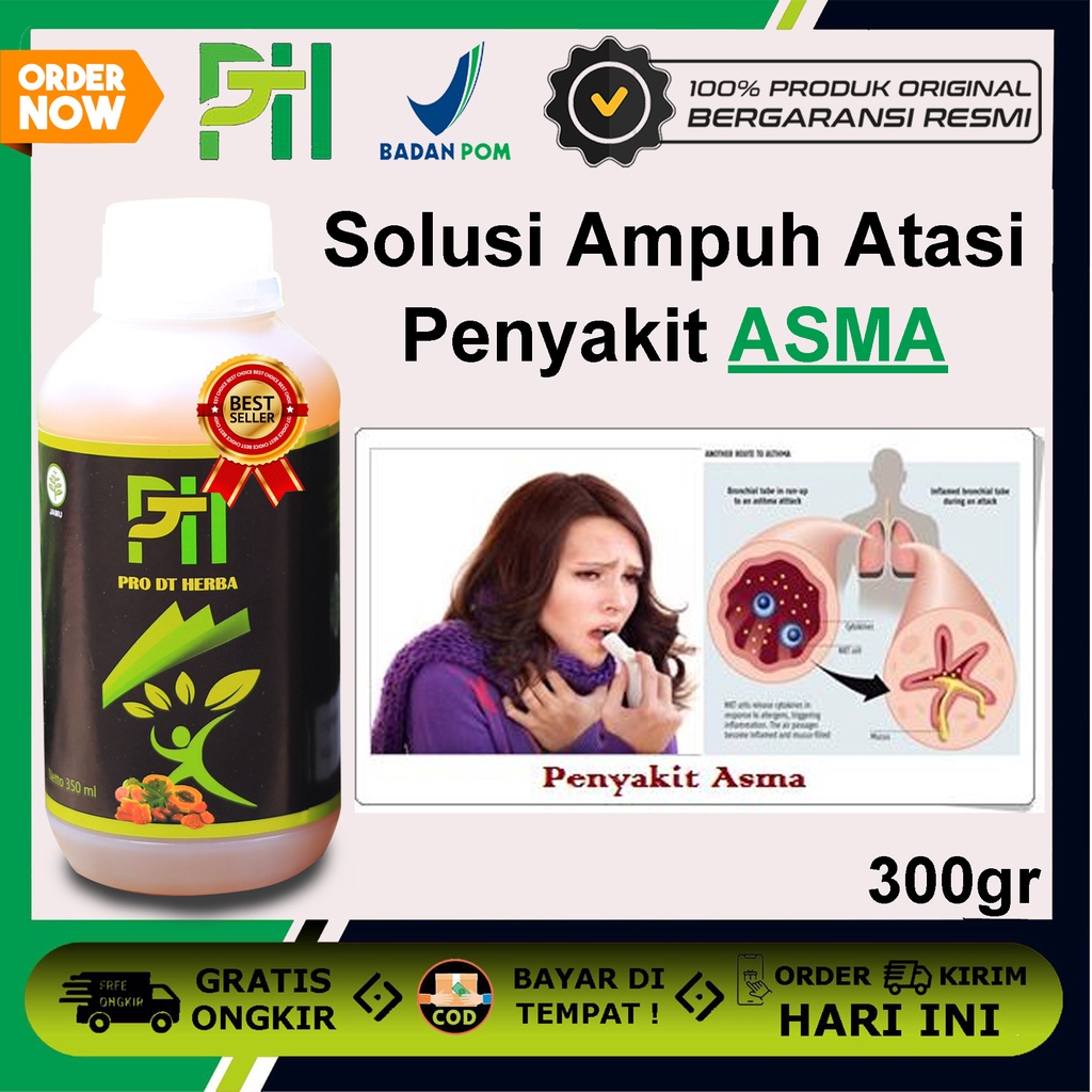 Obat Asma Sesak Nafas Herbal Ampuh non Semprot non Inhaler Anak dan Dewasa PRO DT HERBA 300gr