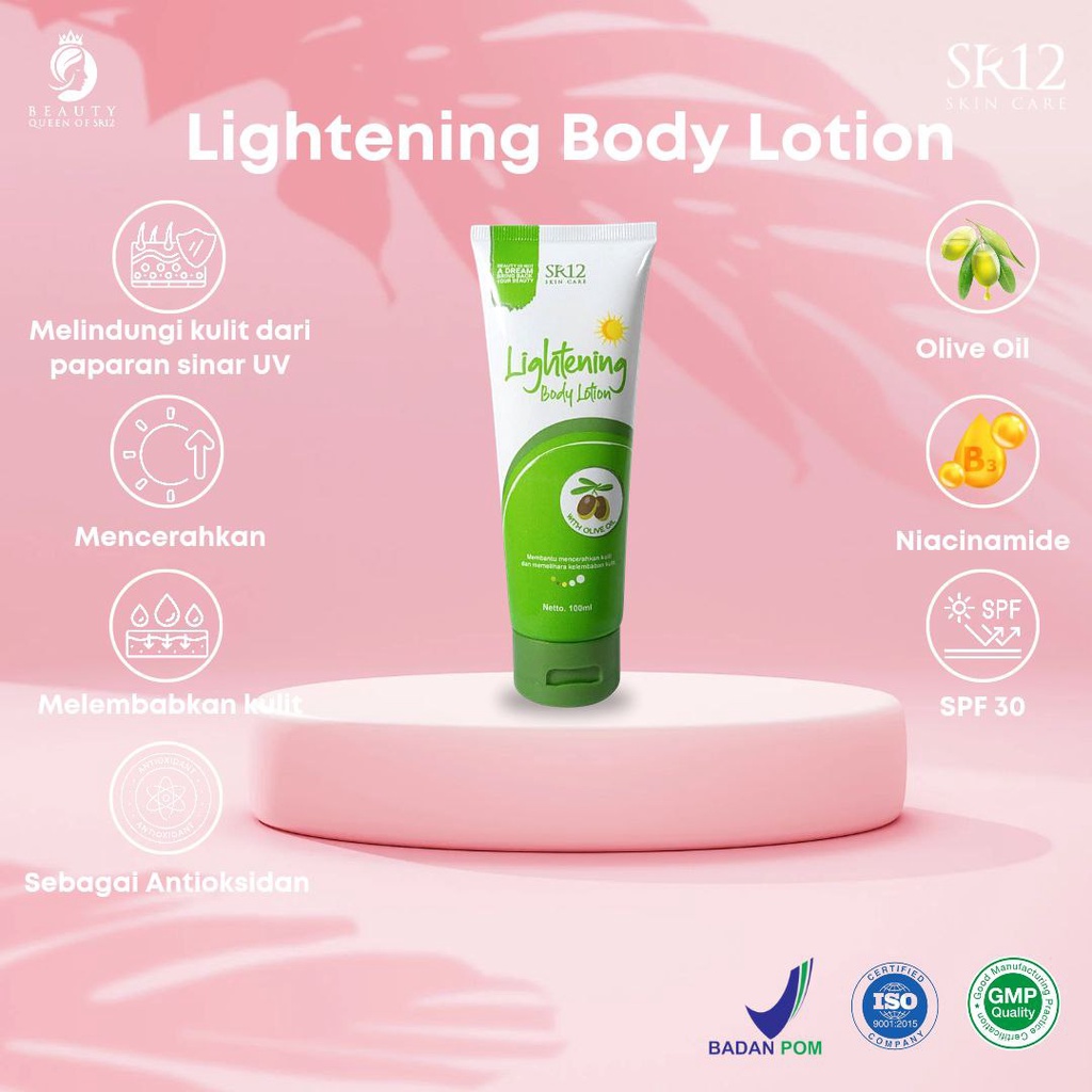 Lightening Body Lotion SPF 30 with Olive Oil Pemutih Badan Pencerah Kulit Skincare Beauty Handbody Body Butter