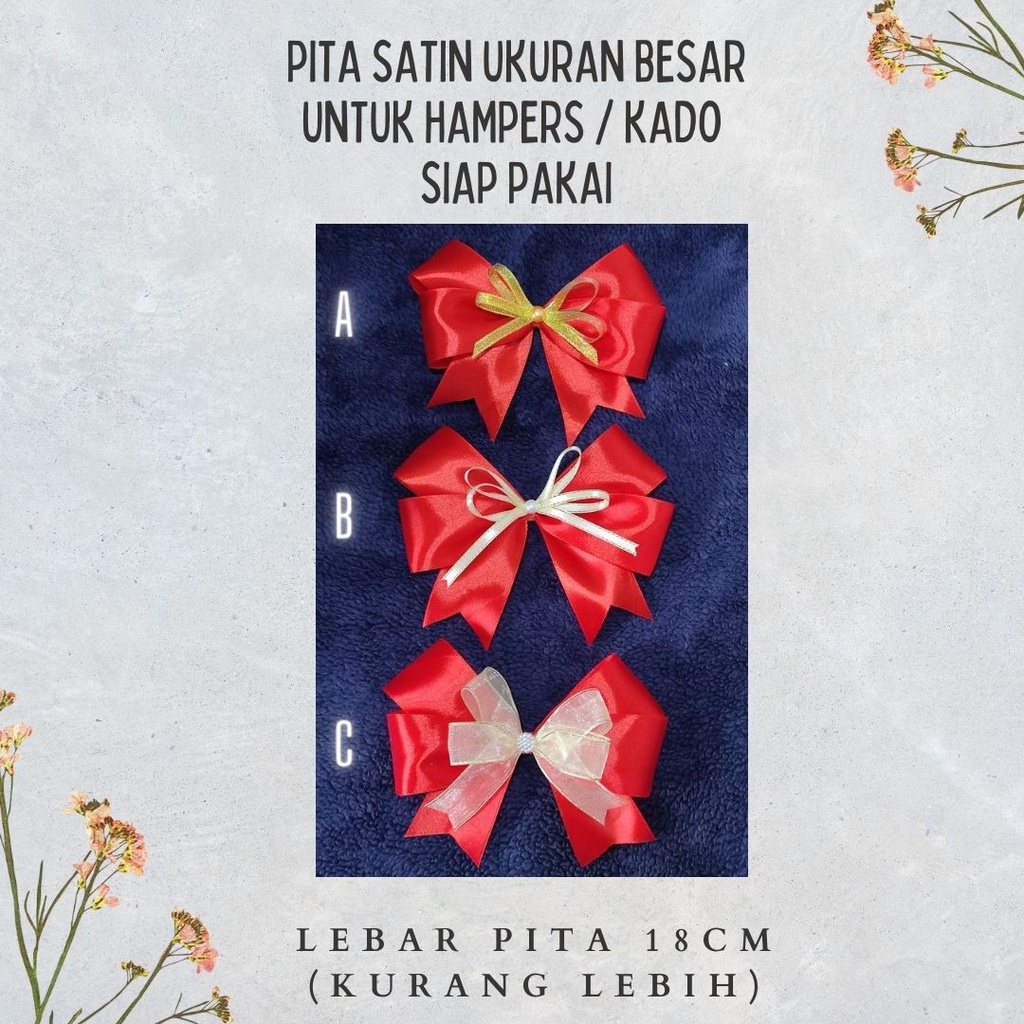 

PITA SATIN DEKORASI KADO/HAMPERS/PARCEL SIAP PAKAI - SCARLETT RED