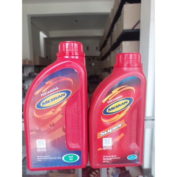 Oli mesin mesran super SAE 20/50W kemasan 800ML &amp; 1L