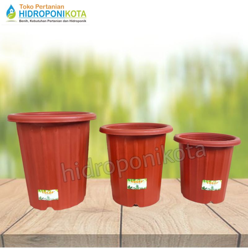 YOGAP - POT YOGAP YPT 13 merah bata - pot bunga - pot plastik - pot tanaman hias