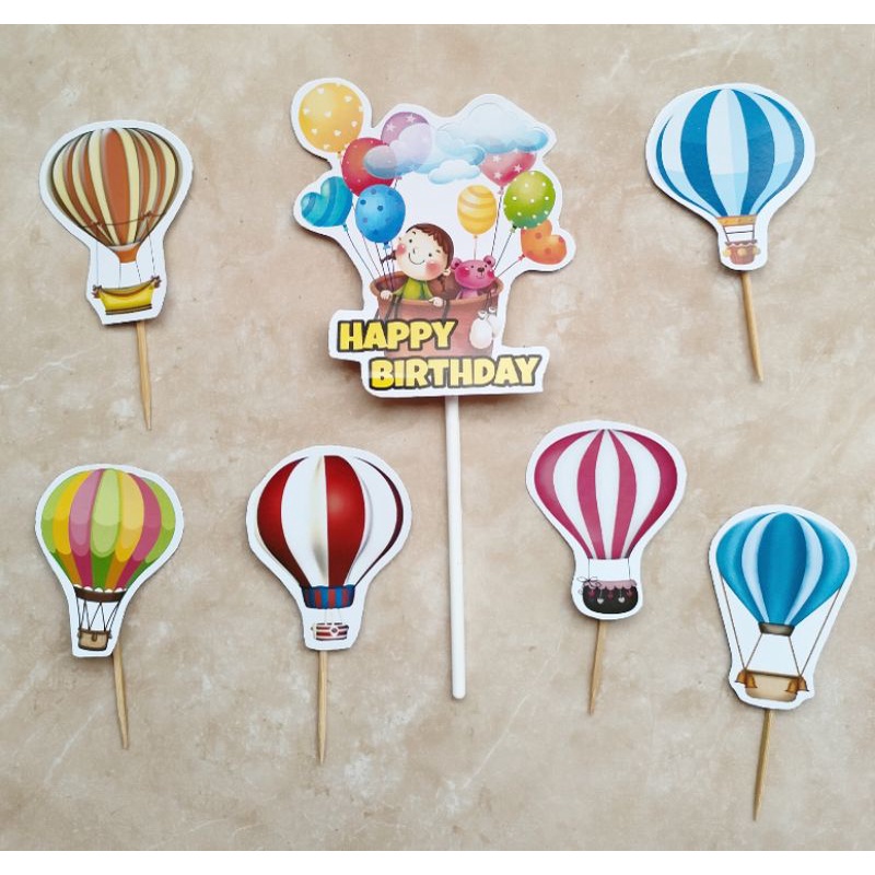 hiasan dekorasi kue cake topper ulang tahun karakter Balon Udara