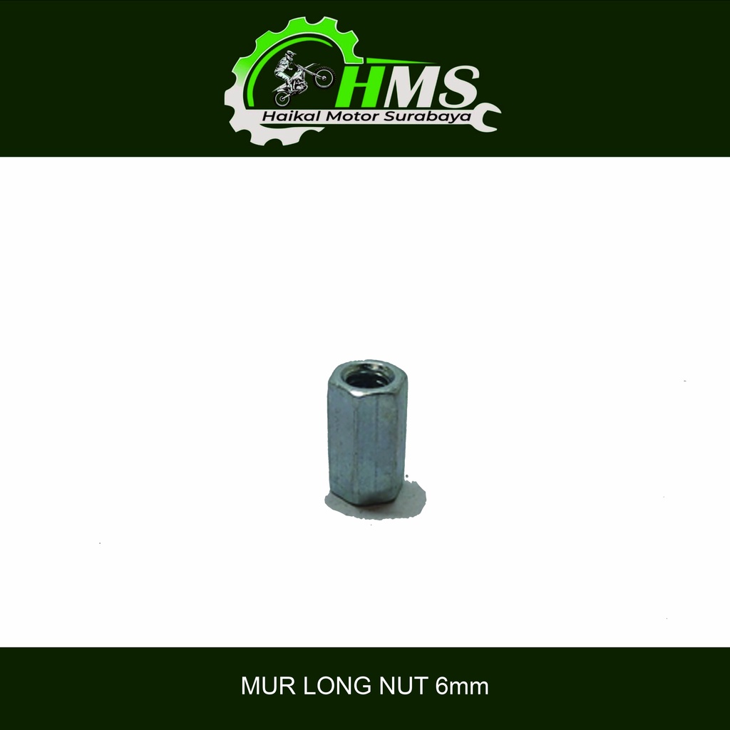 MUR LONG NUT DRAT 6mm - BAUT 10 MUR PANJANG 18mm  KUNCI 11