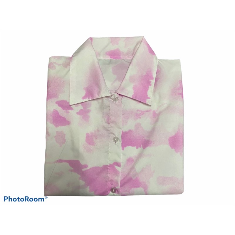 Set Tie Dye - Galaxy Shortsleeve Set / Baju Tidur /Daily Set-KEMEJA PdK PINK