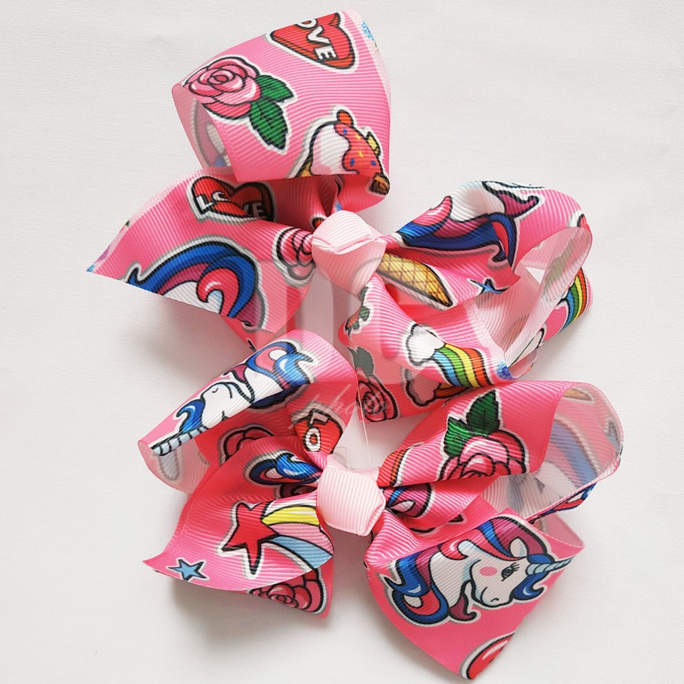 PGS-048 KECIL Jepit Rambut Unicorn 2in1 Pita Ala JOJO SIWA Motif RANDOM