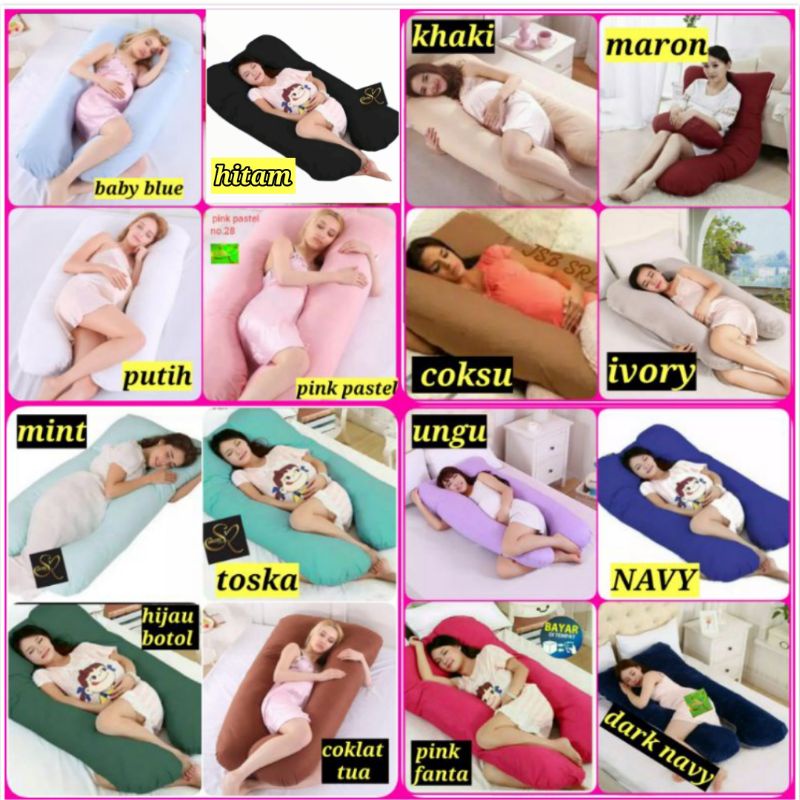 Bantal hamil dan menyusui nyaman empuk 2 sisi tebal pakai RESLETING | solusi tidur untuk ibu hamil anti pegal &amp; sakit pinggang selama masa kehamilan | bantal bisa di pakai untuk ibu menyusui | maternity pillow jumbo premium