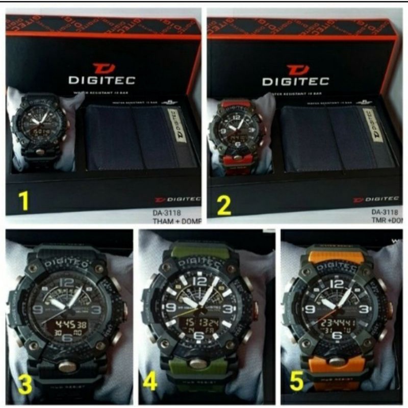 Jam Tangan DIGITEC ANALOG AND DIGITAL ORIGINAL