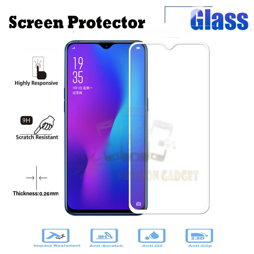 Tempered Glass Vivo Y91 Y93 Y95 Full Only Depan  Anti Gores Kaca  Screen Guard Pelindung Layar