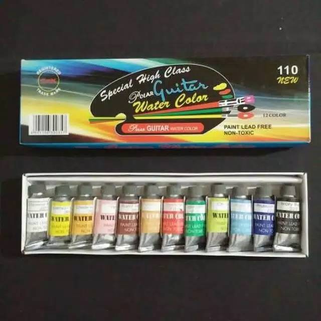 

Cat air polar guitar water color set 12 warna